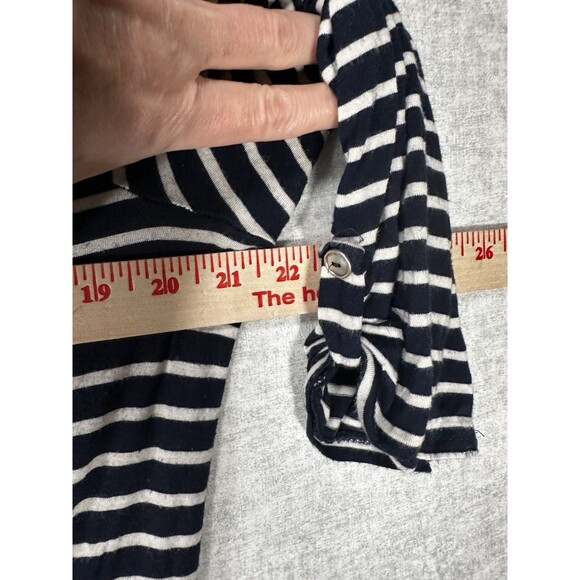 Espresso Brand 3/4 Button Tab Sleeve Navy Blue Nautical Top Womens Plus Size 1X - Picture 8 of 9